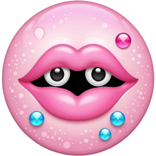 Pastel pink kiss mark sparkly emoji