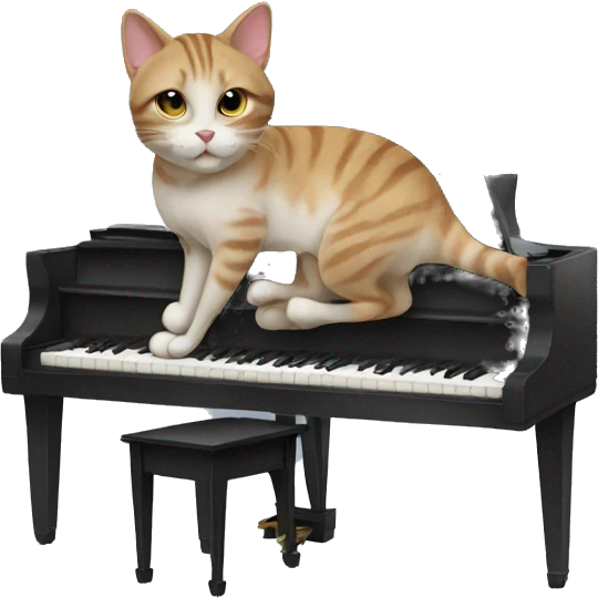cat playing piano emoji