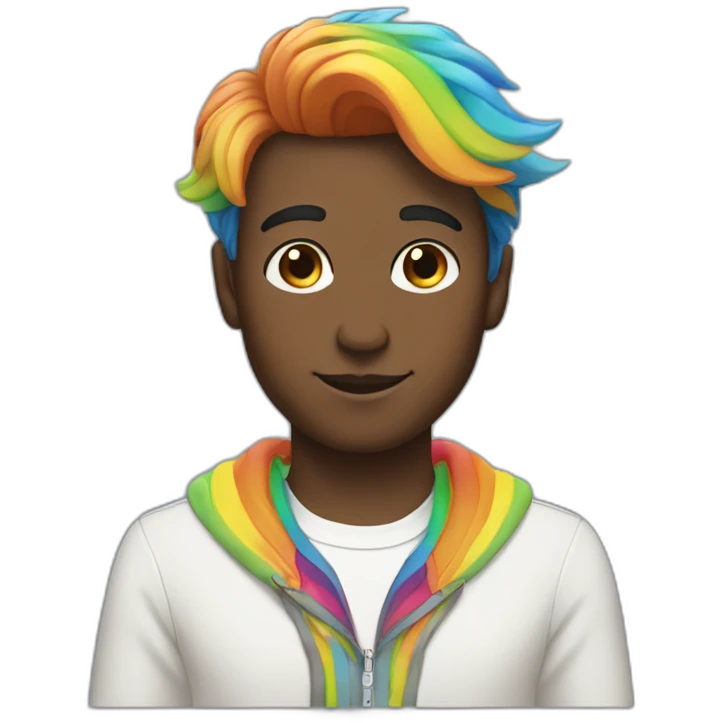 Posh-boy-with-raibow-hair emoji
