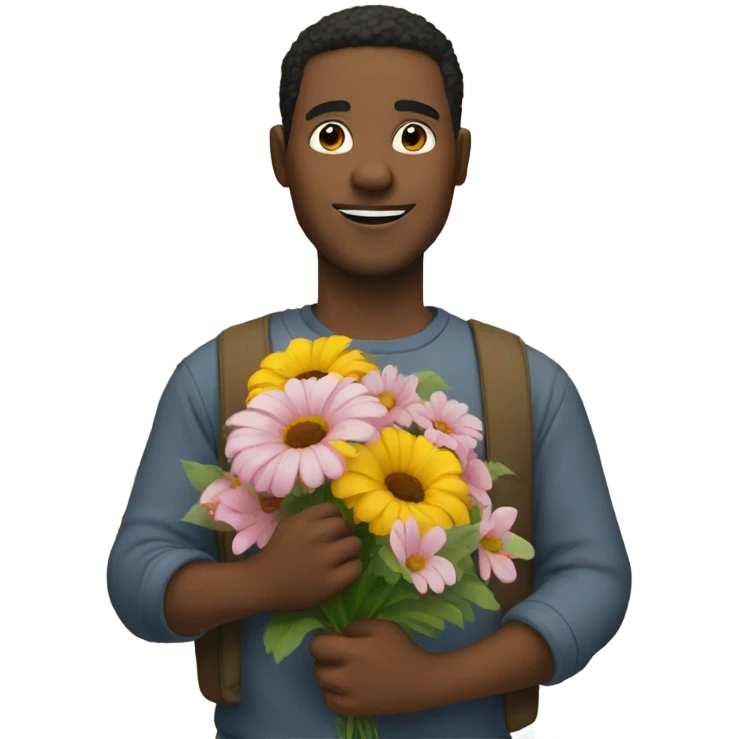 guy with flowers emoji