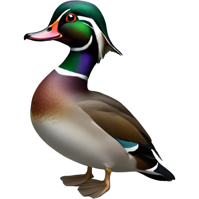 Wood duck with mullet emoji