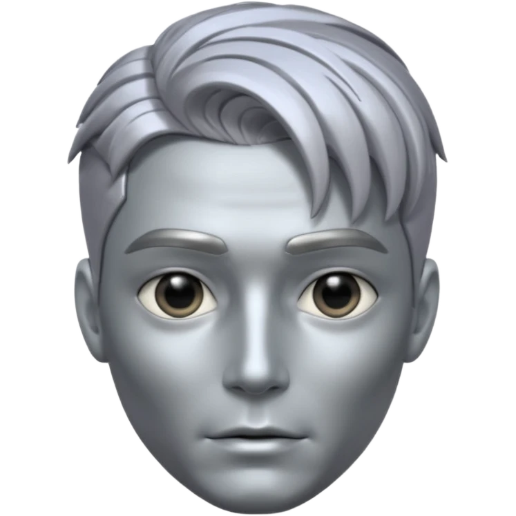 futuristic man with long metalic hair emoji