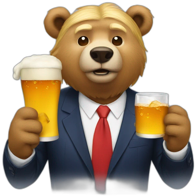 Donald-trump-drinking-a-bear emoji