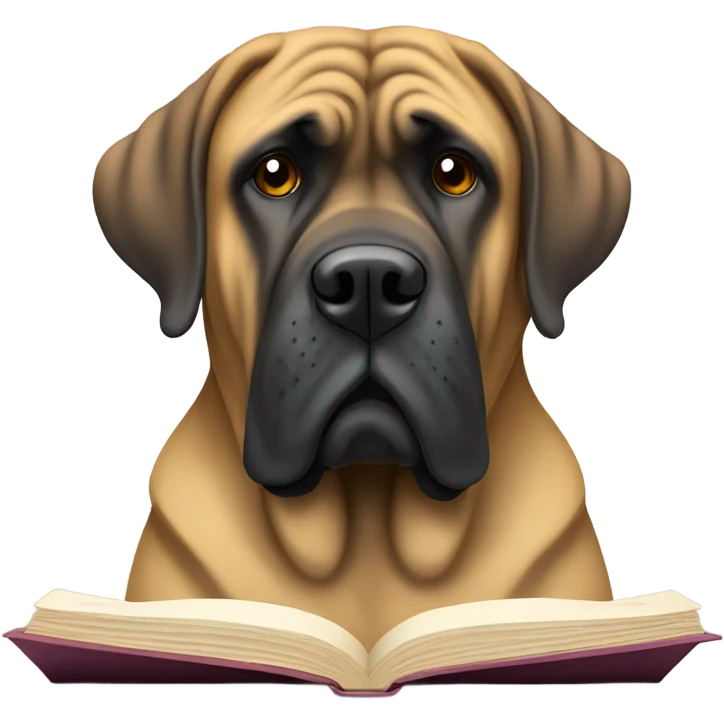 English mastiff reading emoji