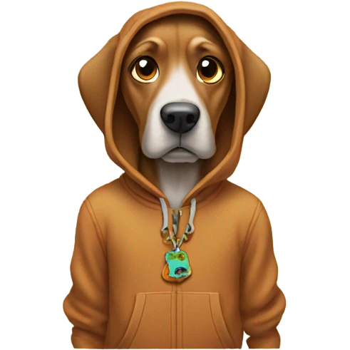 Dog Wearing a Scooby Doo hoodie emoji