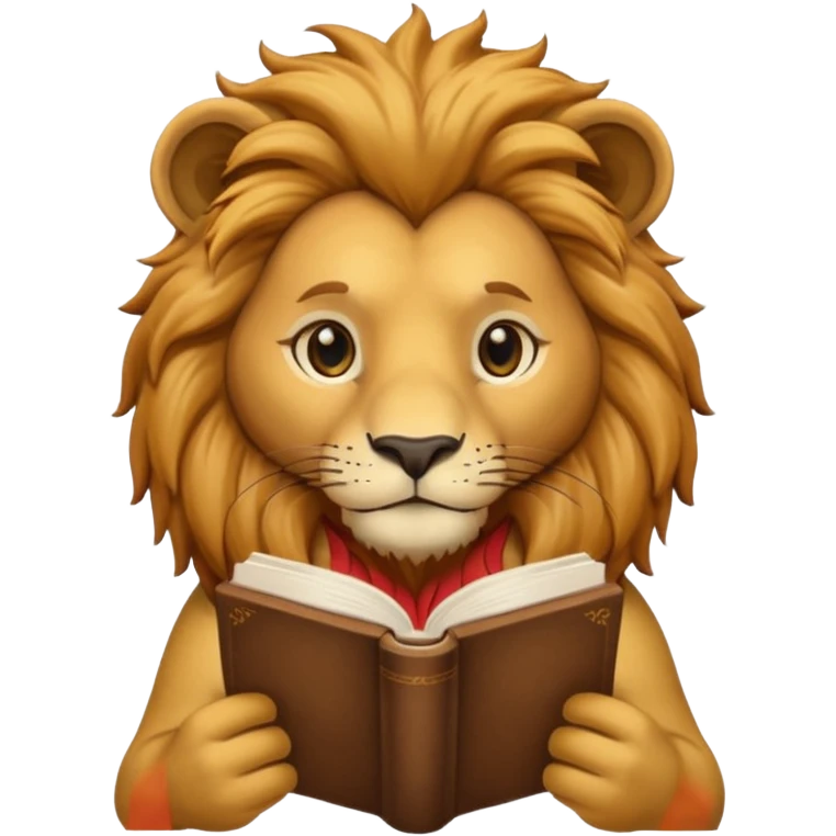lion reading a book emoji