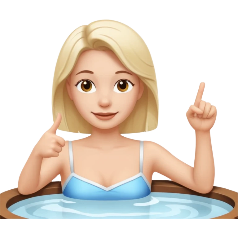 A smirking face pointing at a hot tub emoji