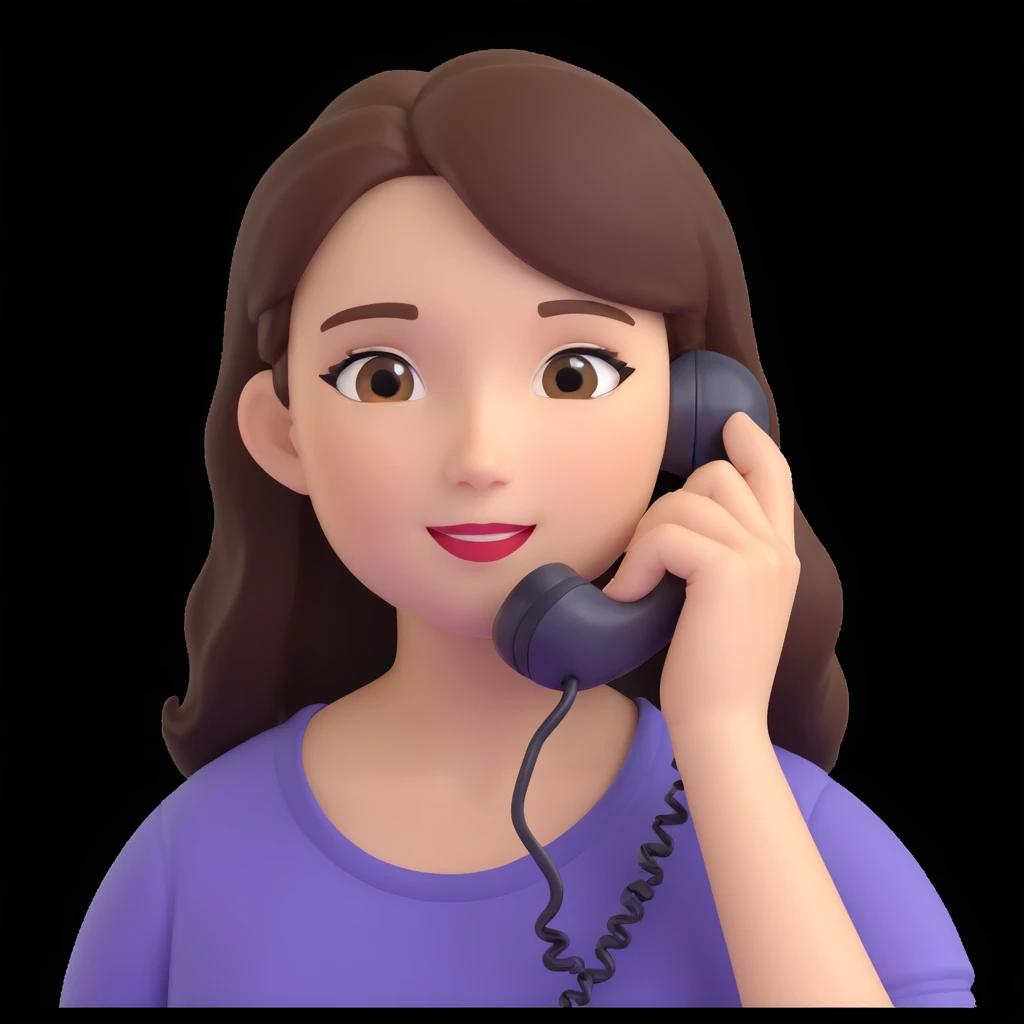 girl talking on phone, close up pose emoji