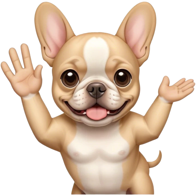 Frenchie waving emoji