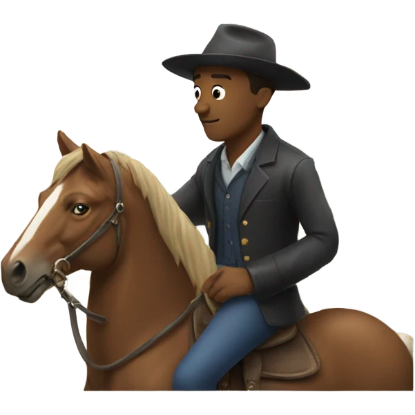 man with hat by window on a horse  emoji