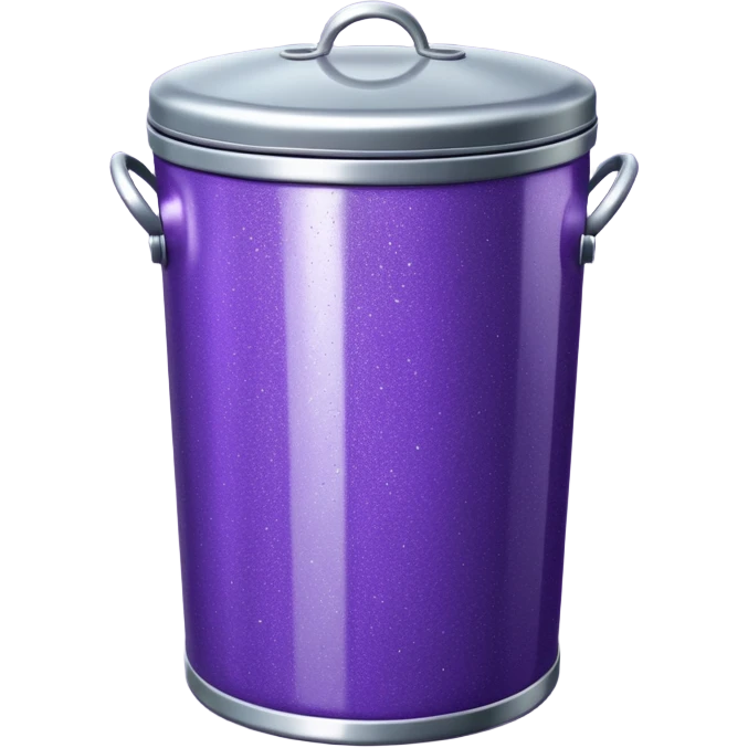 Glitter Purple and Cian  metal rubbish bin emoji