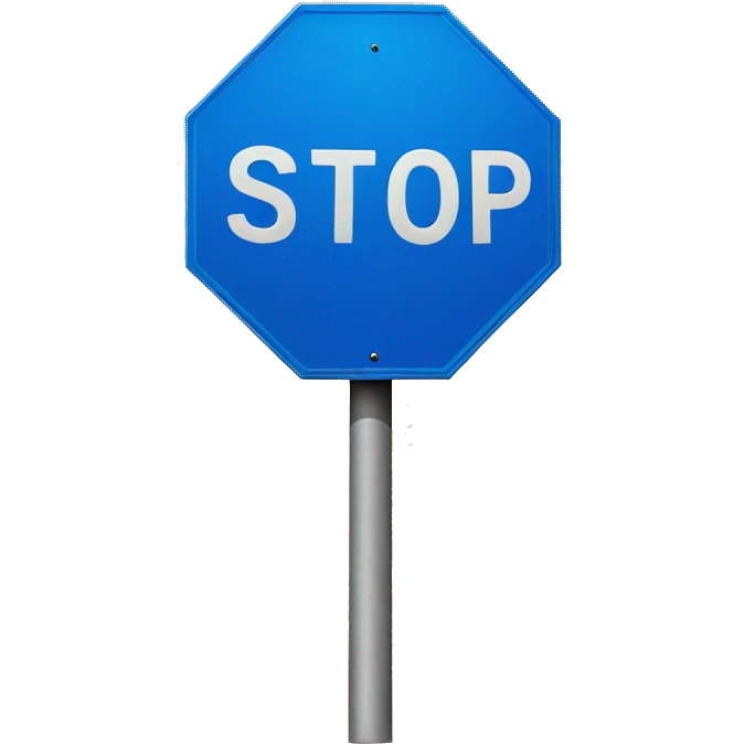 blue stop sign emoji