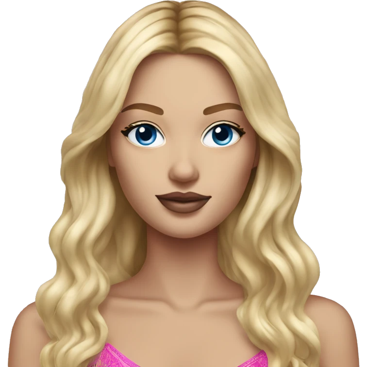 Realistic victoria secret model blonde blue eyes  emoji