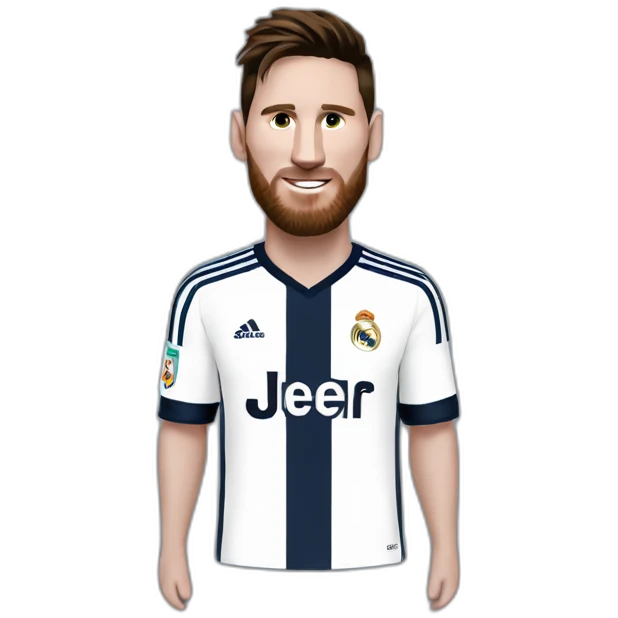 Messi avec maillot real madrid emoji