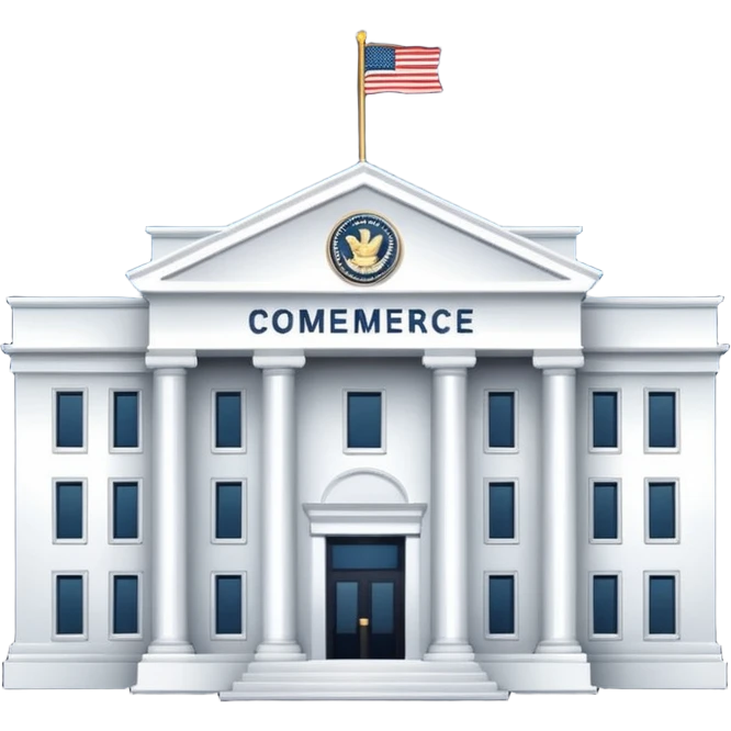 News graphic of department of commerce emoji