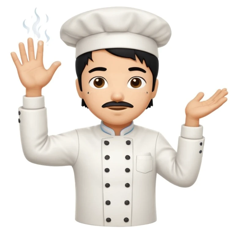 cartoon-style character, 'Salt Bae' pose, sprinkling salt with a bent wrist, confident and playful expression emoji