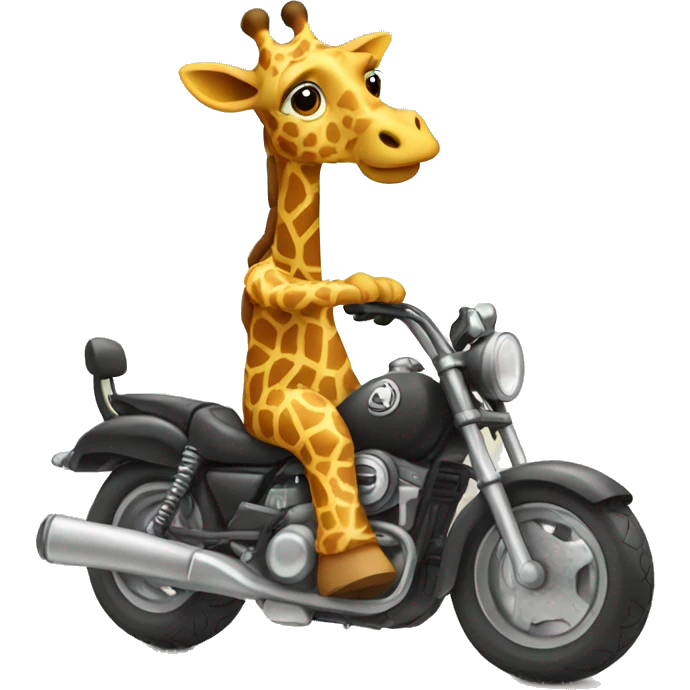 Giraffe riding a motorcycle  emoji