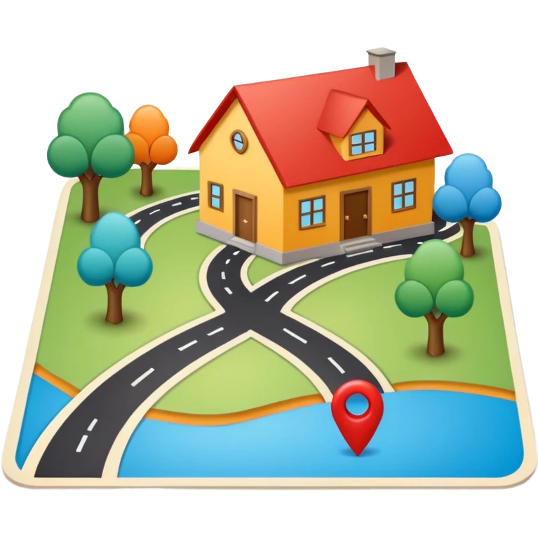 road map with home on it emoji
