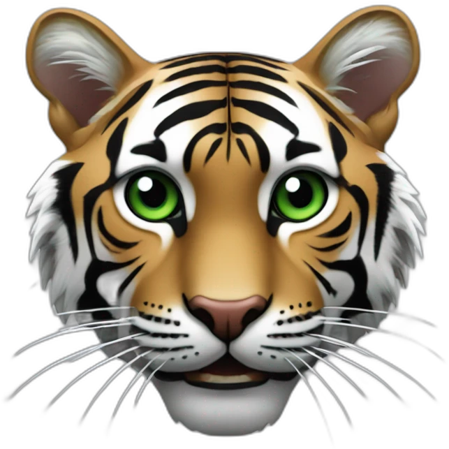 Chat tigré avec les yeux vert qui rigole emoji