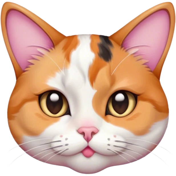 Cat making a kissy face but shy emoji