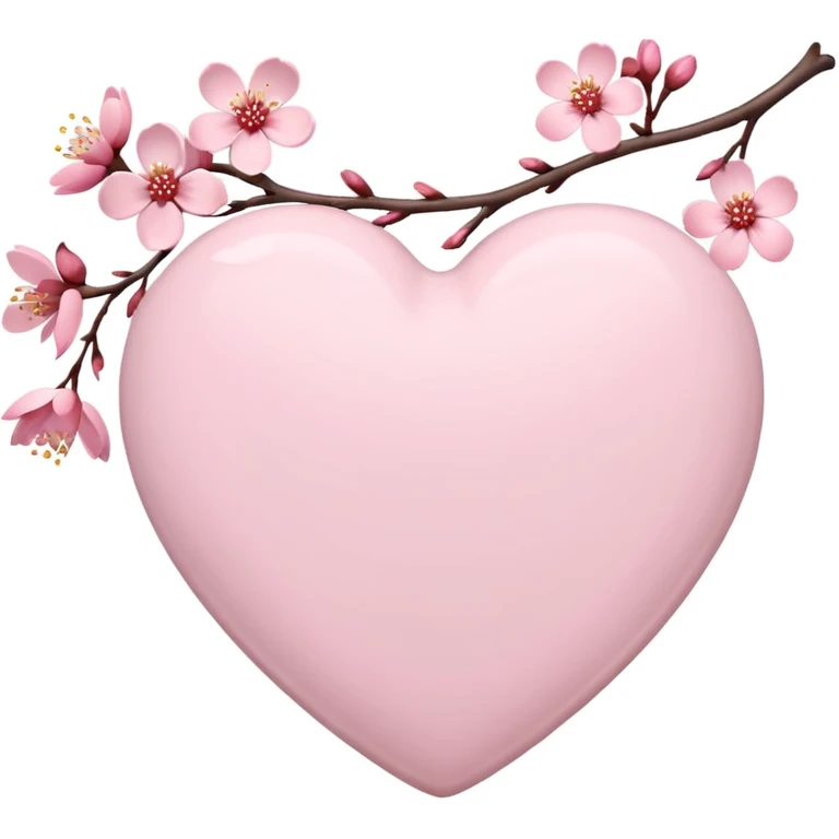 heart with sakura branch emoji