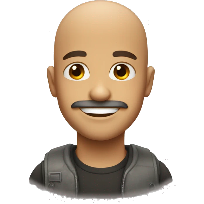 smiling boy with facial hair bald emoji