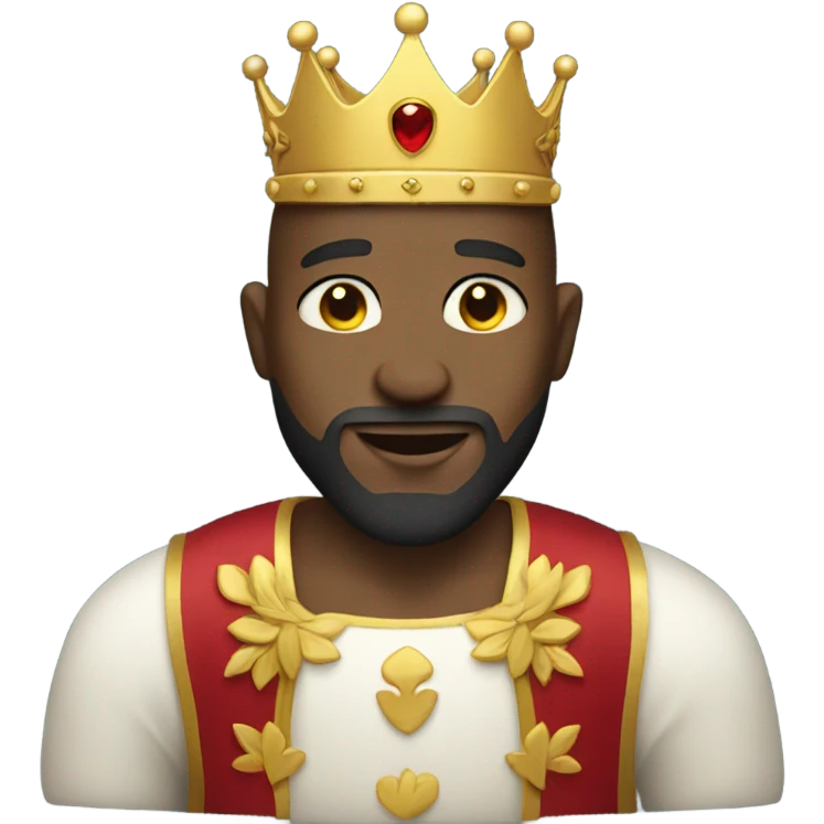 Bald Blackman with beard wearing a crown emoji