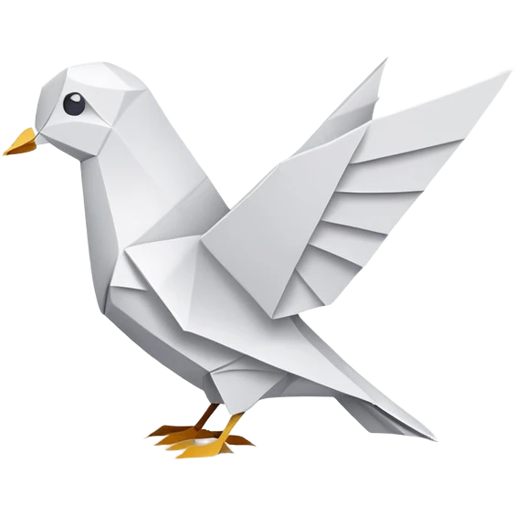 Dove origami minimalist  emoji