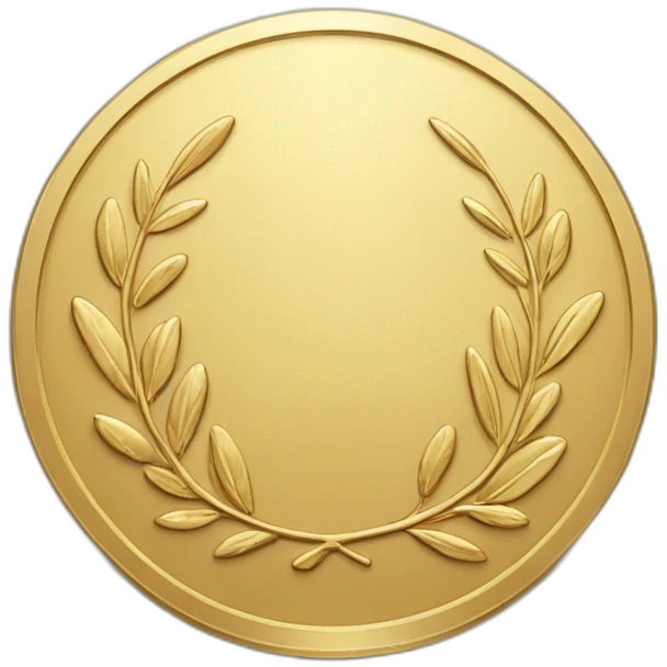 circle gold coin with laurel emoji