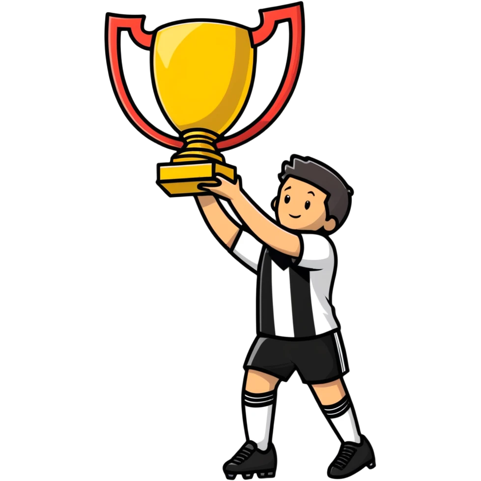 soccer player with trophy emoji