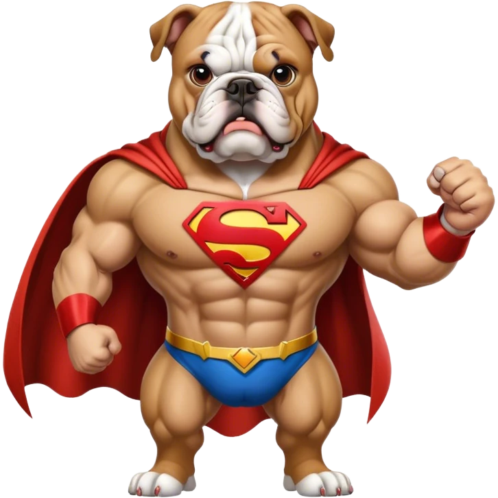 bulldog ingles traje superman emoji