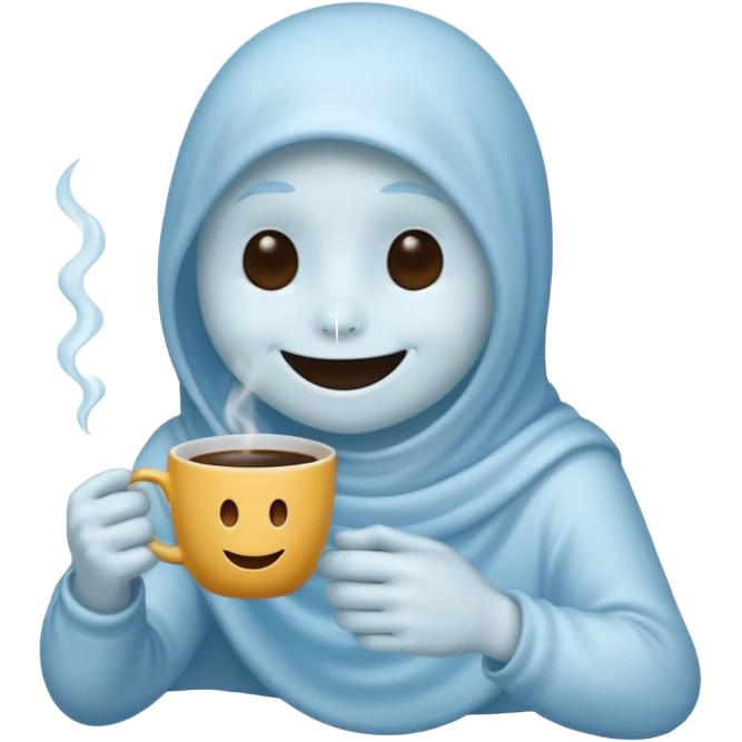 Casper the Ghost Drinks Coffee emoji