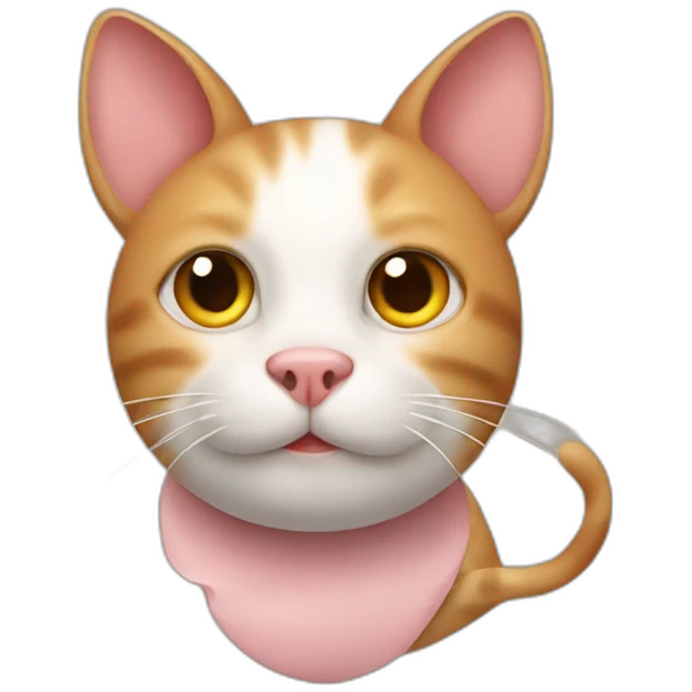 a cat on a pig emoji