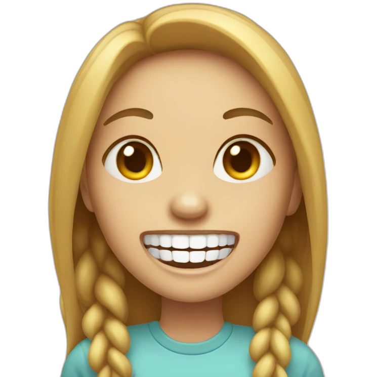 girl with long teeth emoji