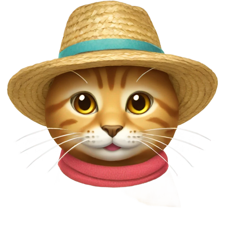 cat with straw hat emoji