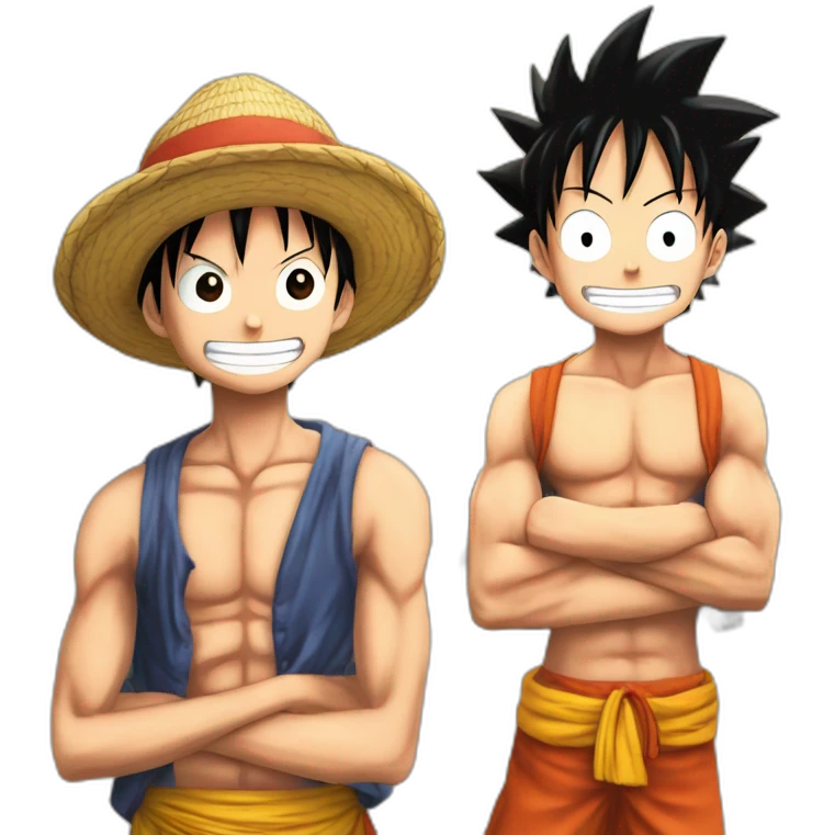 luffy et san goku sur le sunny emoji