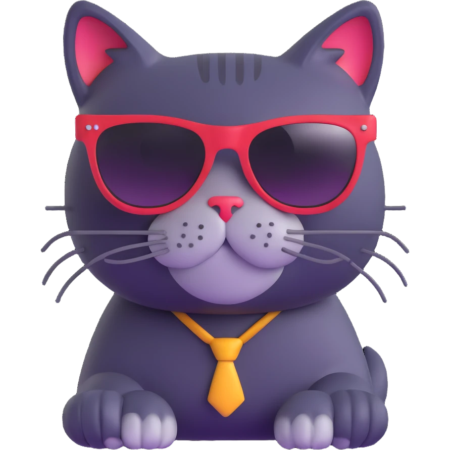 cool cat wearing sunglasses emoji