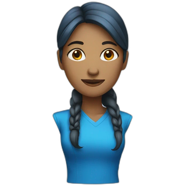 woman with blue emoji