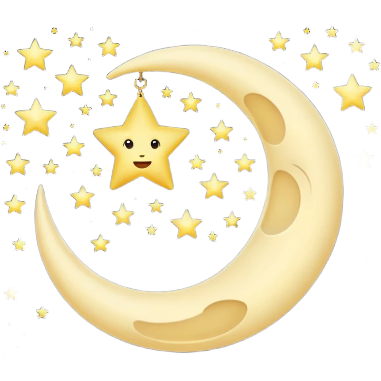 crescent moon with star around it  emoji