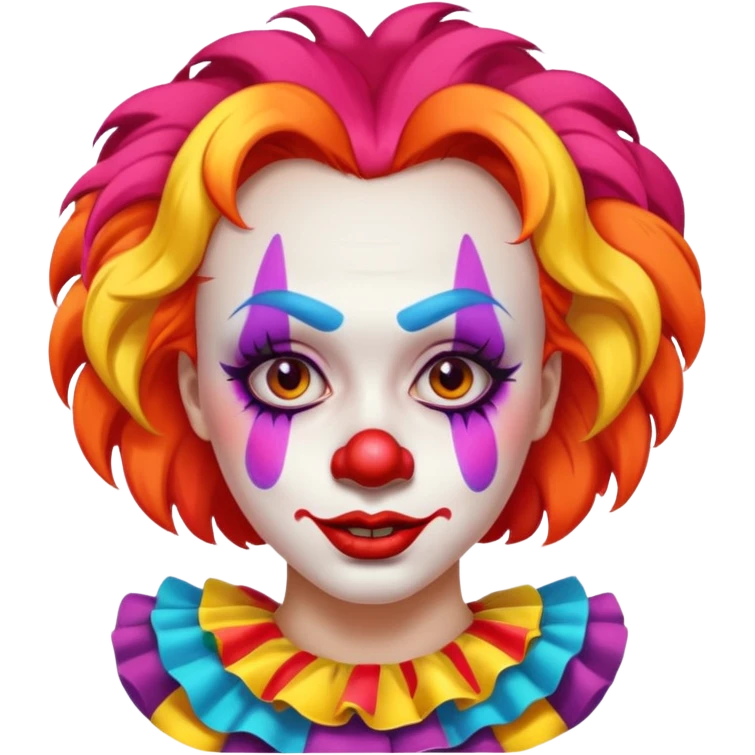 Woman in embarrassing clown makeup emoji