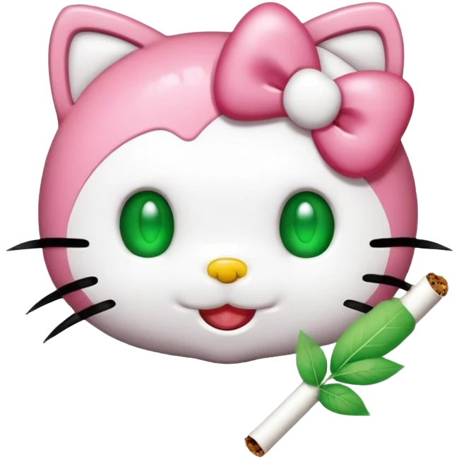Hello kitty smoking weed emoji