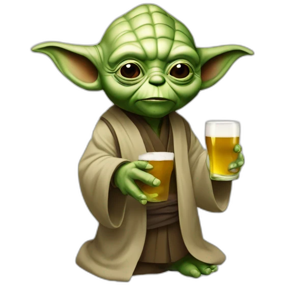 Maître Yoda avec une bière emoji