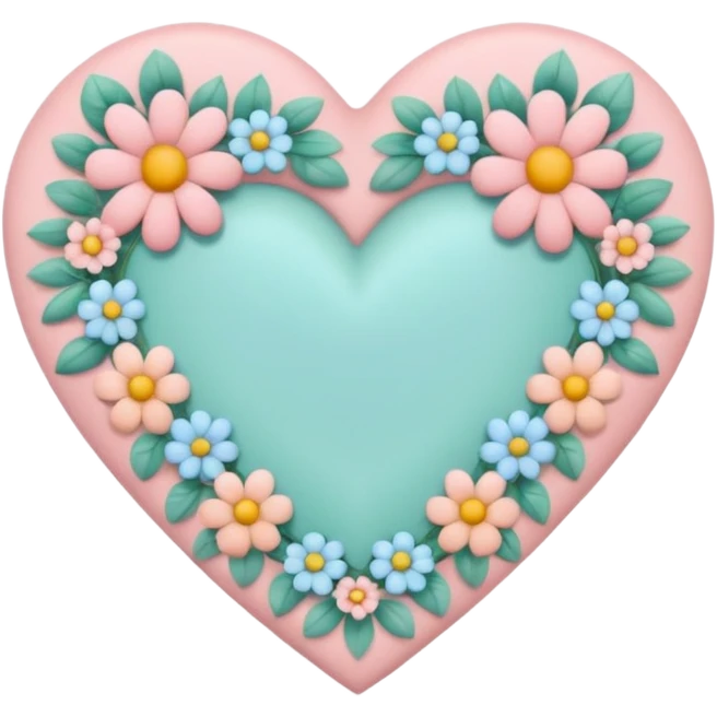 pastel heart with a floral design emoji