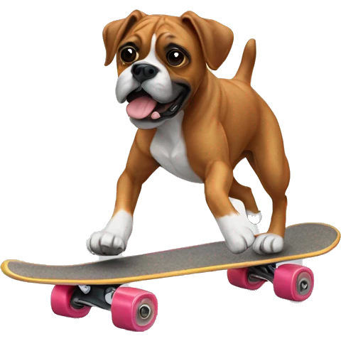 boxer dog skating  emoji