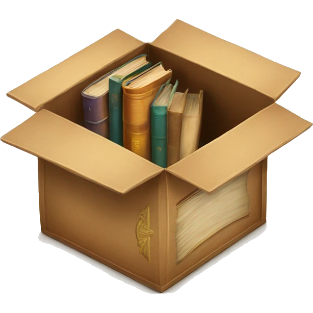 open box with old books inside  emoji