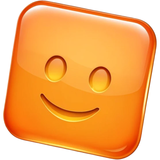 orange square with shine emoji