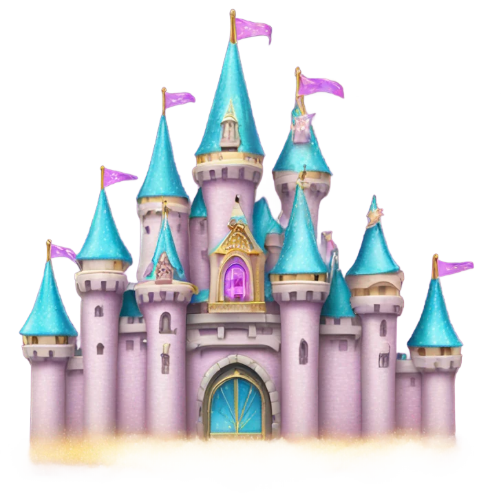 Princess castle with glitter emoji