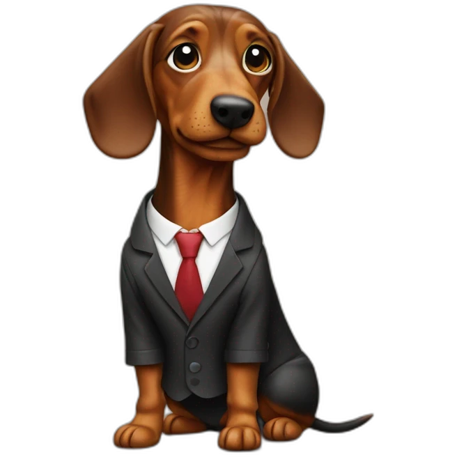 Teckel with a suit emoji