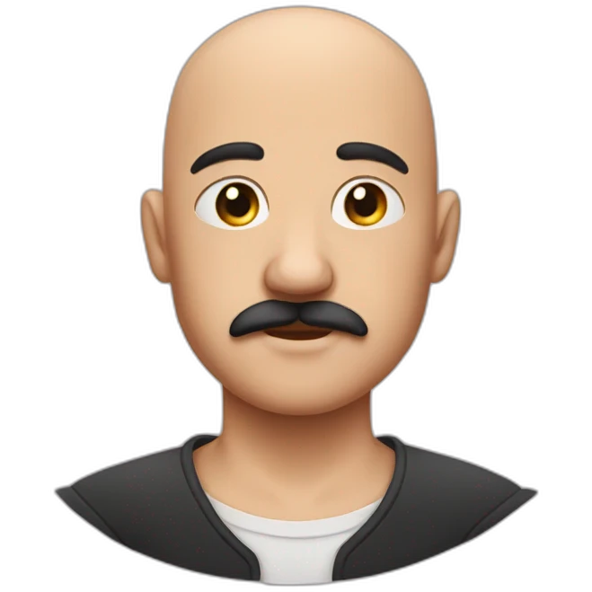 Bald boy woth moustache and scar emoji