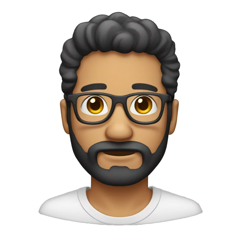 un hommbre sin pelo con lentes y barba emoji
